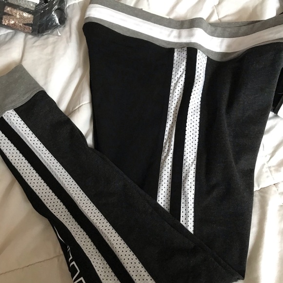 NIP VS PINK CAMPUS LEGGING SZ L GREY  BLACK - Picture 3 of 8